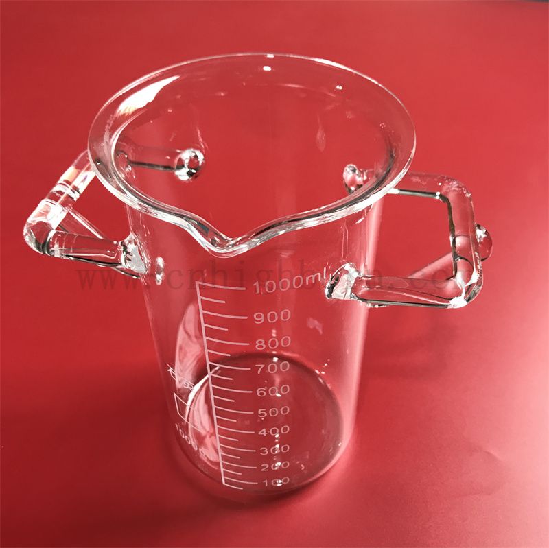 Résistance à la chaleur pour le becteur de test de verre à quartz fusionné avec poignées