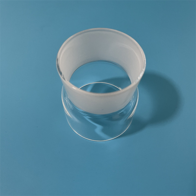 Tube en verre de quartz en forme transparente personnalisée avec bouche givrée