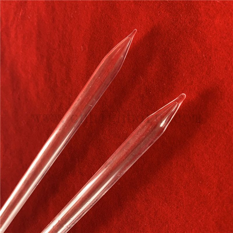 Résistance à la chaleur claire pureté de pureté de pureté tube de silice en verre de silice avec extrémités point