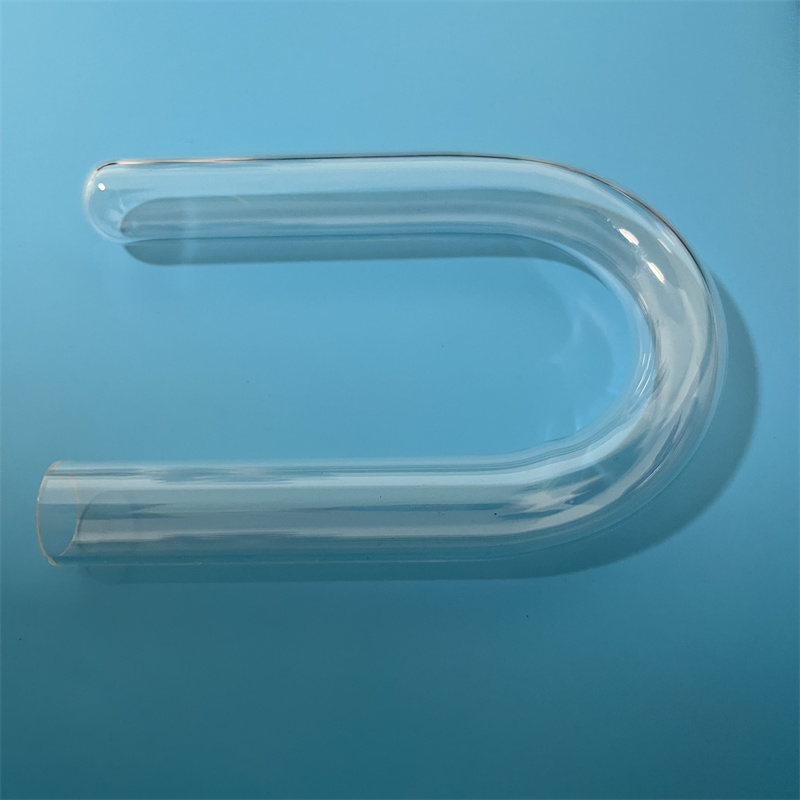 Résistance à la chaleur U Forme Transparent en verre de silice personnalisée Transparente