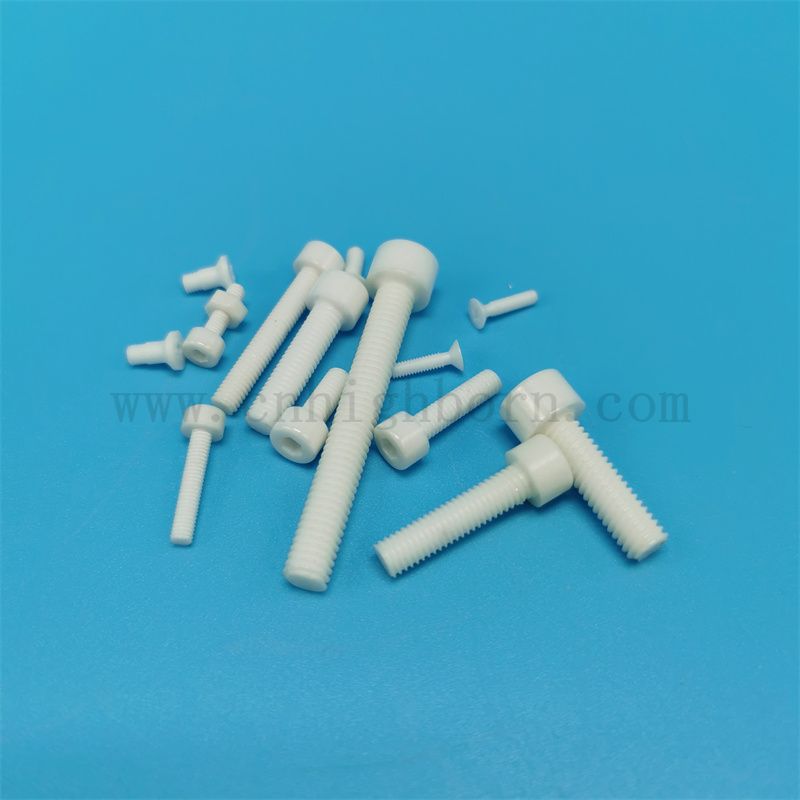 Personnalisé 95% 99% Vis en céramique d'alumine AL2O3 avec écrous