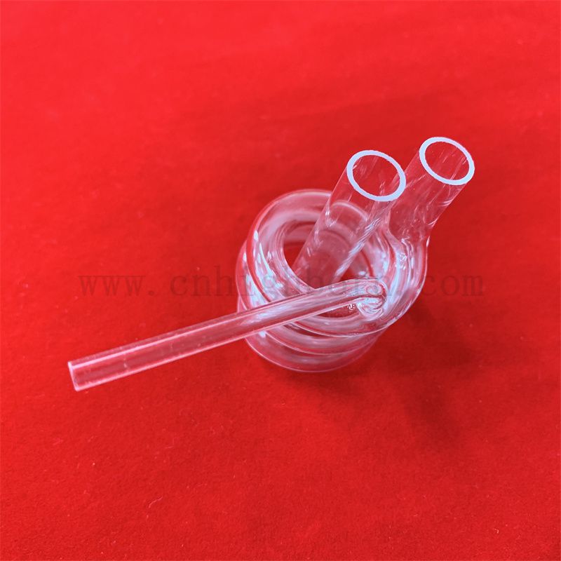 Résistance à la chaleur personnalisée en quartz en verre fusionné tube de bobine en verre de silice