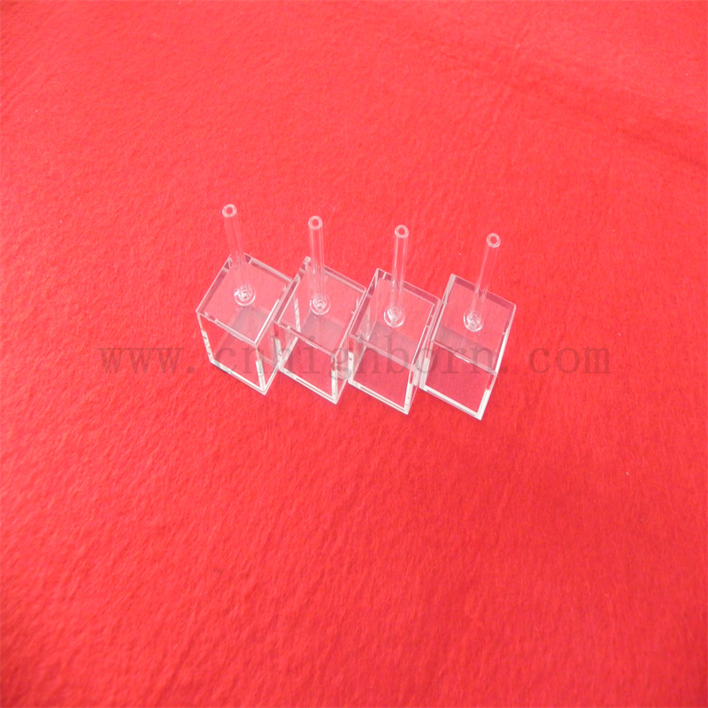 Laboratory Cumbic Cells courte longueur de trajectoire avec tube de remplissage Verre Couvettes cubes pour l'industrie chimique