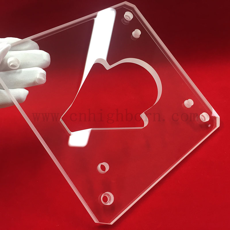 Feuille de verre à quartz claire à fente perforée au laser 