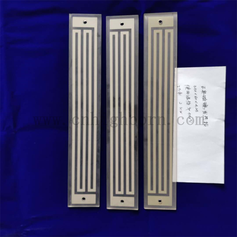 Plaque chauffante en verre de quartz infrarouge lointain rectangulaire de résistance à la chaleur