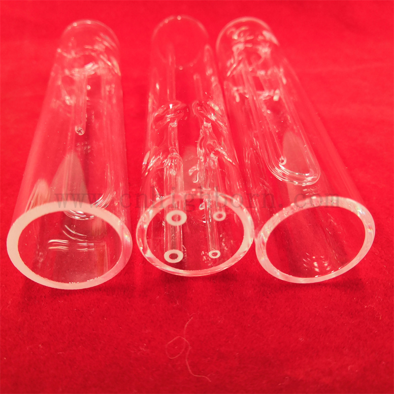 Tube en verre de quartz à la chaleur personnalisée tuyau de manche en verre de silice transparente de silice transparente