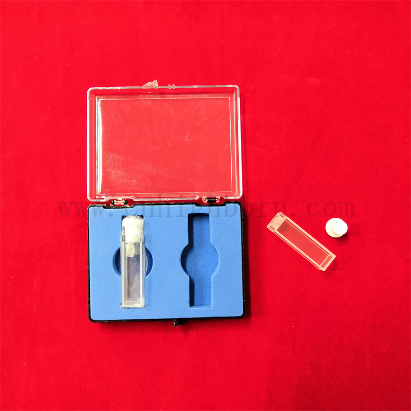 Recherche en laboratoire 3,5 ml Clearz en verre transparent CUVETTE UV Fluoromètre standard avec bouchon