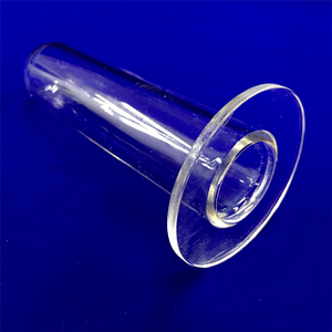 Tube transparent adapté aux besoins du client de bride de quartz tuyau en verre de silice clair à fond rond