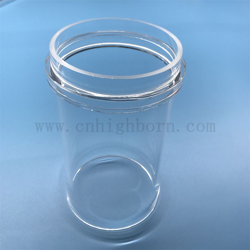 Tube en verre de quartz transparent en laboratoire avec bride 