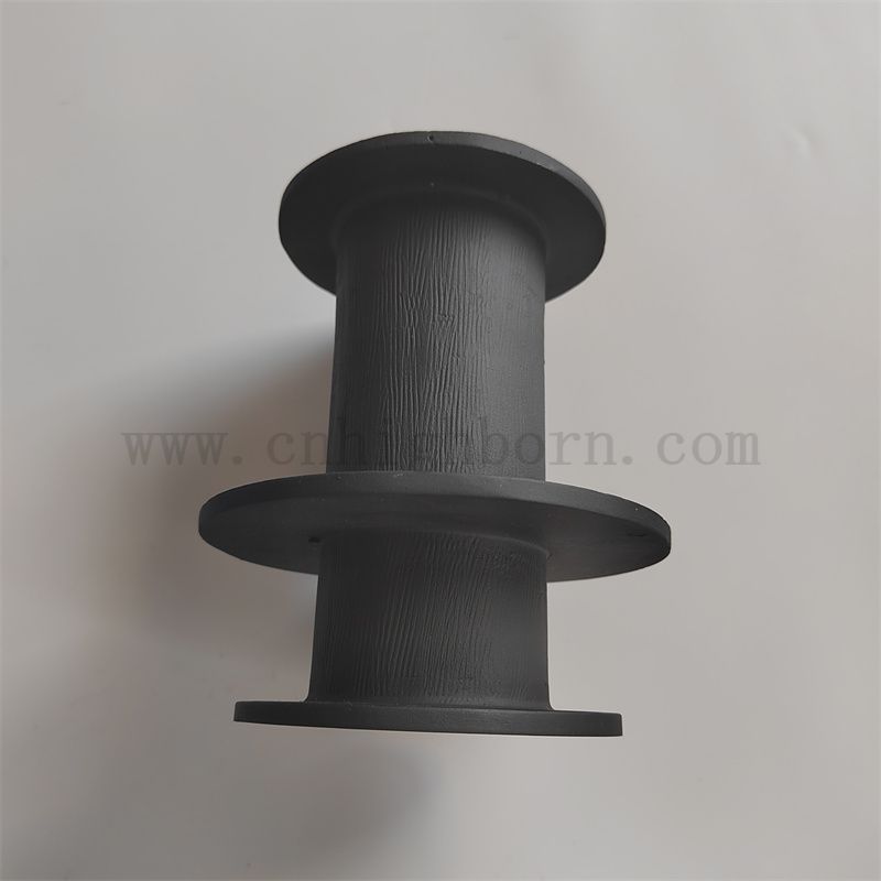 Réaction frittage en silicium carbure de tube irrégulier isolant noire en céramique sic