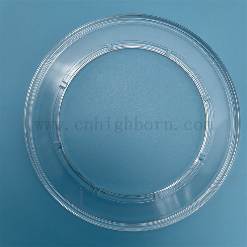Anneau en verre de silice à bride transparent en quartz de haute qualité avec trou pour applications industrielles