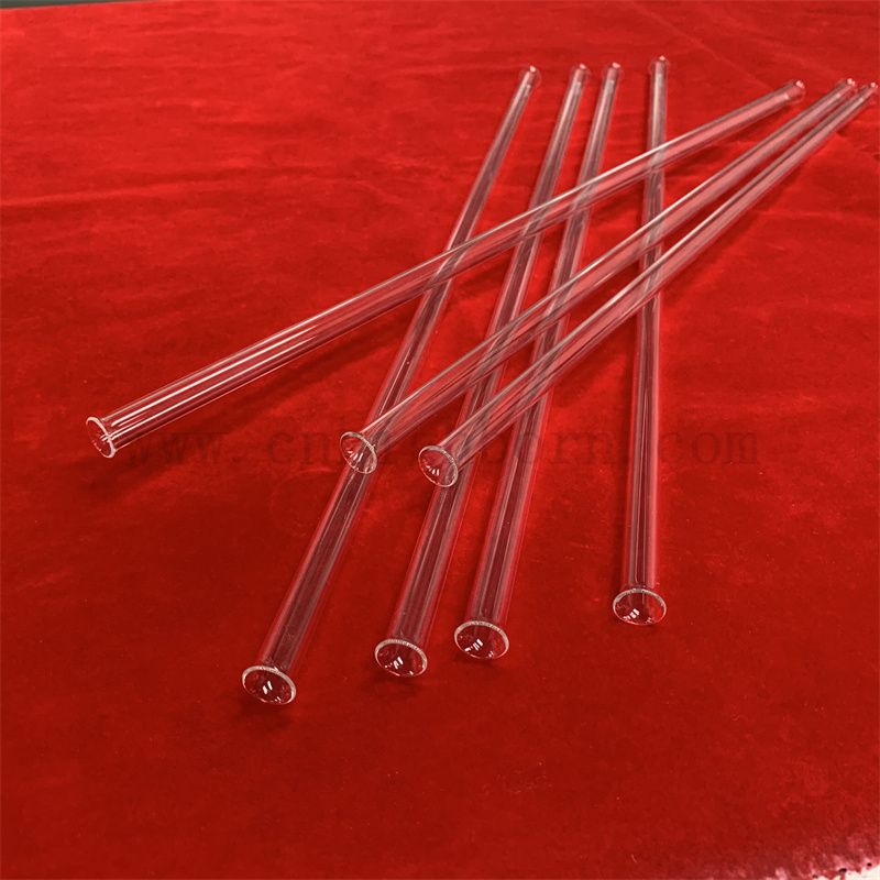 Taille personnalisée et façonner le tube en verre de quartz de silice fusionnée résistante à la chaleur 