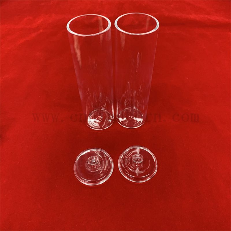 Haute pureté transparent en verre transparent inférieur plat Crictible cylindrique