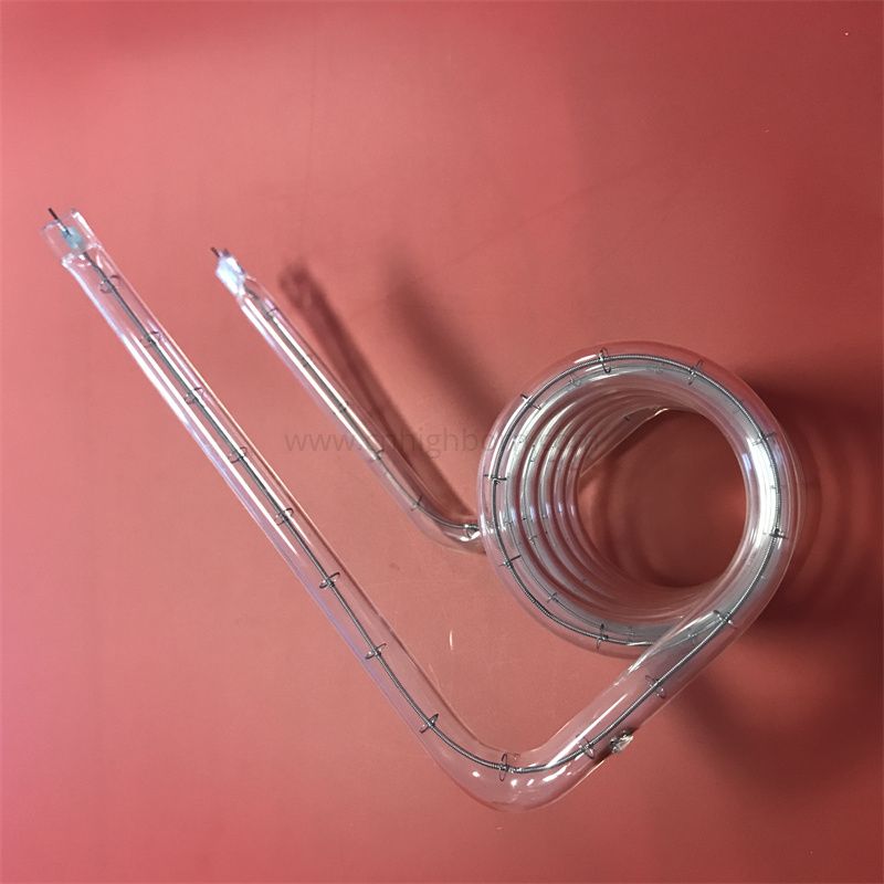 Tube en spirale en verre de quartz de silice fondue pour le chauffage 
