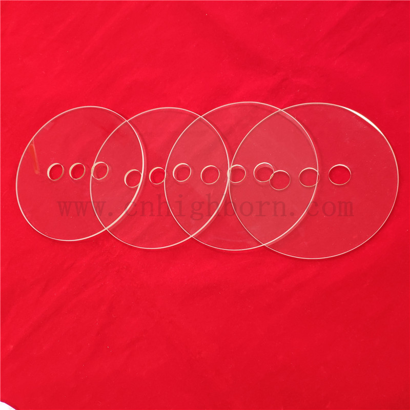 Lentille optique perforée de silice UV transparente Disque quartz JGS1