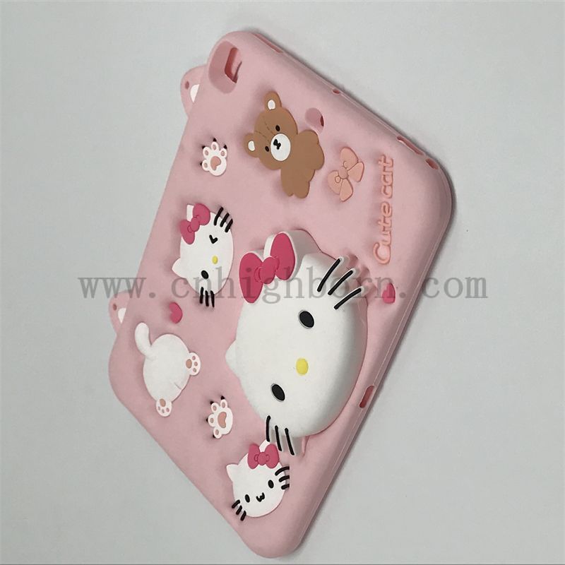 Couleur rose 3D Silicone en caoutchouc iPad Shell Couvrette de protection pour tablette pour pad 