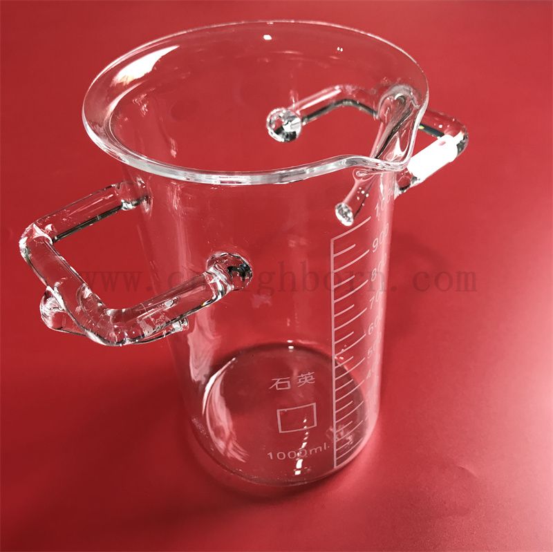 Résistance à la chaleur pour le becteur de test de verre à quartz fusionné avec poignées