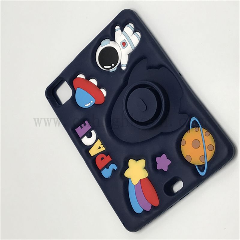 Factory Wholesale 3D Silicone caoutchouc mignon Couvrette de protection de tablette de dessin animé pour iPad Silicone caoutchouc mignon Case de protection de forme pour iPad 10inch