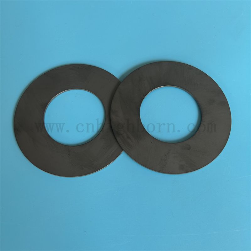 Isolant en carbure de silicium noir usure résistante en céramique de grand diamètre de grand diamètre 