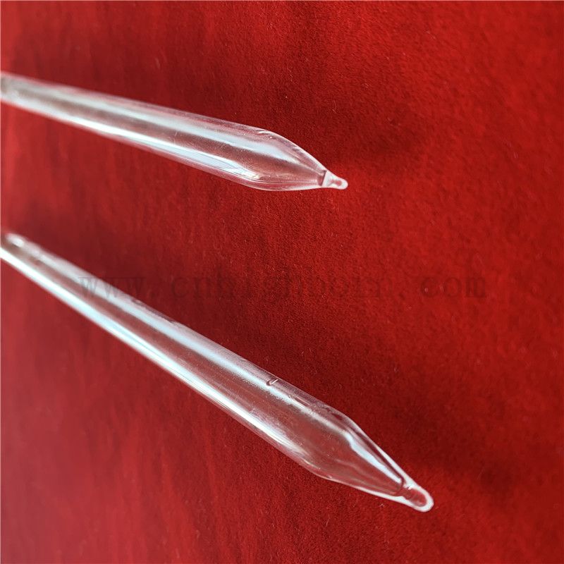 Résistance à la chaleur claire pureté de pureté de pureté tube de silice en verre de silice avec extrémités point