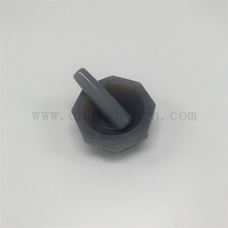 Mortier d'agate naturel élevé et pilon pour le broyage en laboratoire et pharmaceutique