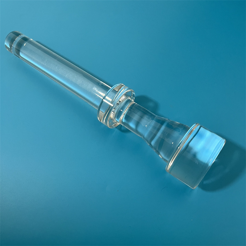 Tie à quartz en verre de silice personnalisée transparente. 