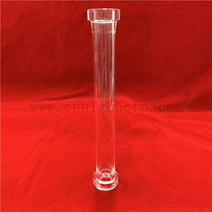 Tube en verre de quartz de silice fondu transparent personnalisé avec bride à deux extrémités
