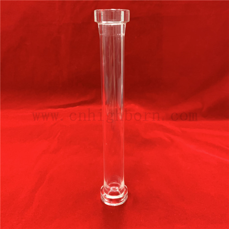 Tube en verre de quartz à silice fusionné transparent avec une bride à deux extrémités