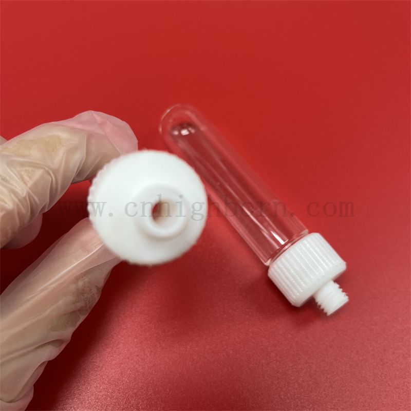 Tube à essai en verre transparent en verre transparent avec couvercle vissé