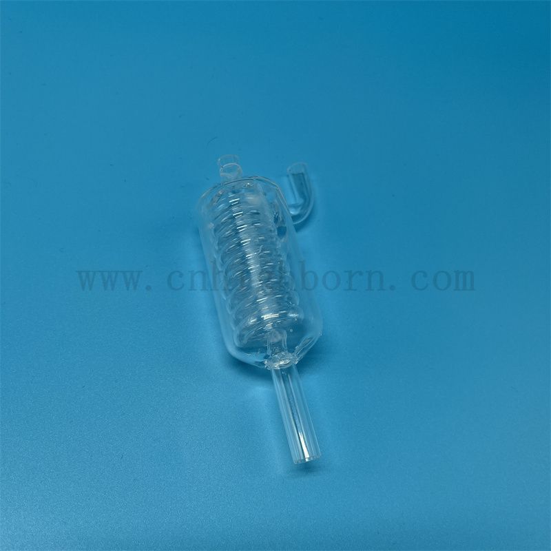 Personnalisation Résistance à haute température Transparent en verre de quartz tube de condensation en verre de silice fusionnée