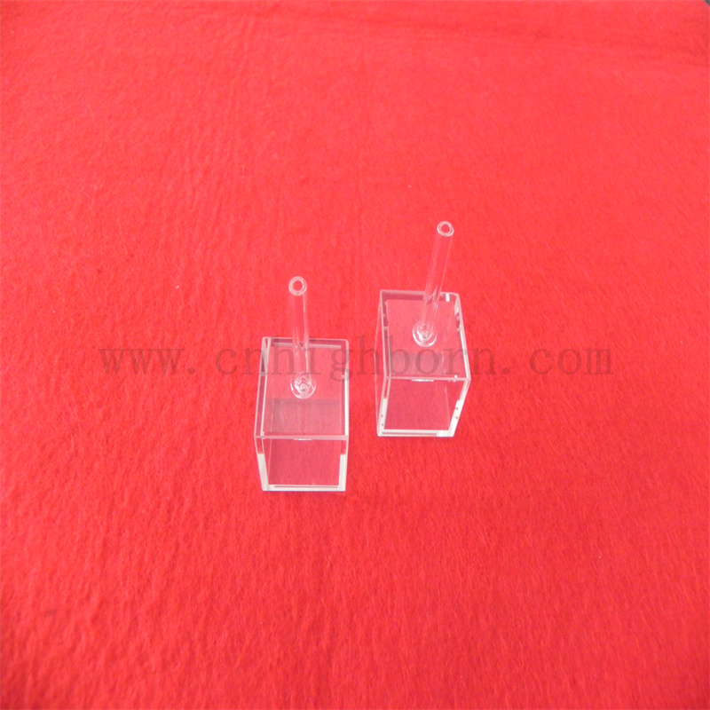 Laboratory Cumbic Cells courte longueur de trajectoire avec tube de remplissage Verre Couvettes cubes pour l'industrie chimique