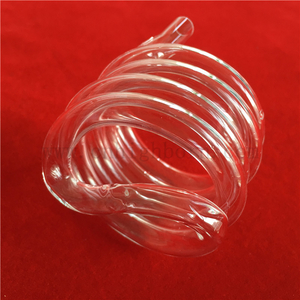 Tube hélicoïdal transparent adapté aux besoins du client de verre de quartz de résistance thermique