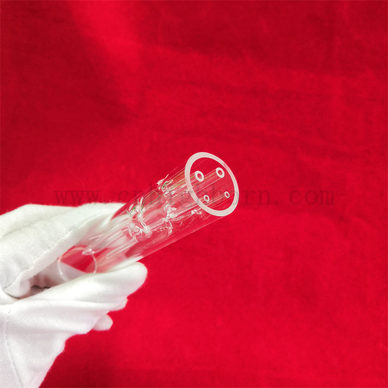 Tube en verre de quartz à la chaleur personnalisée tuyau de manche en verre de silice transparente de silice transparente