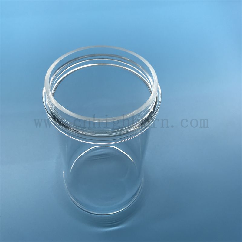 Tube en verre de quartz transparent en laboratoire avec bride 