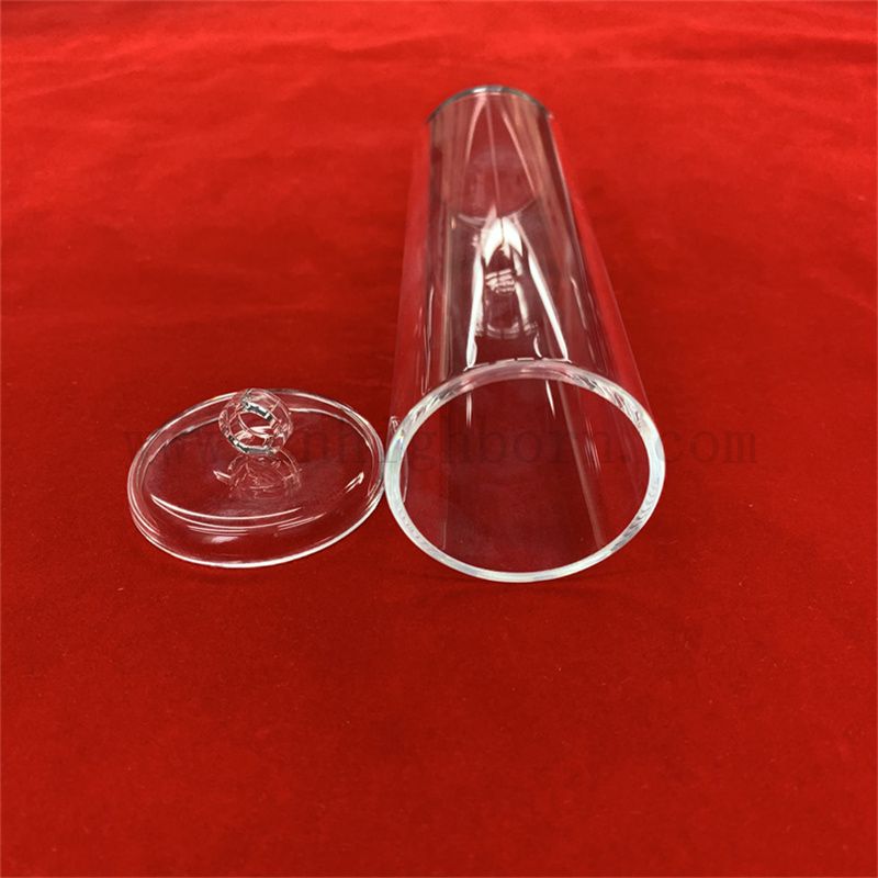 Haute pureté transparent en verre transparent inférieur plat Crictible cylindrique