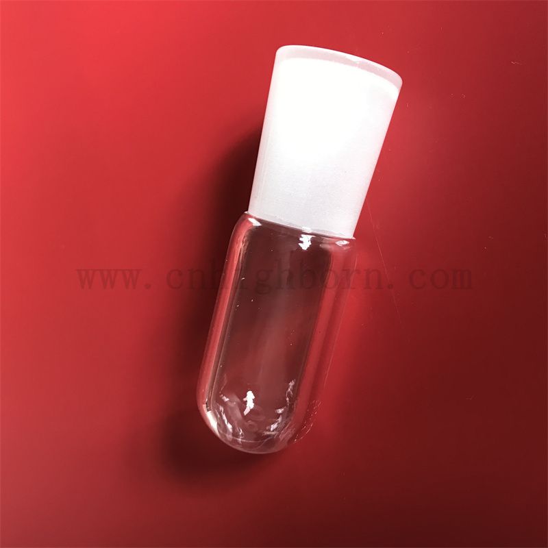 Résistance à la chaleur Transparente en verre de silice personnalisée tube à essai en verre avec fond rond et bouche givrée