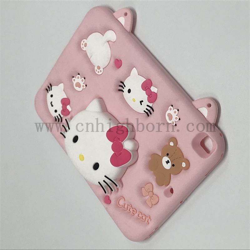 Couleur rose 3D Silicone en caoutchouc iPad Shell Couvrette de protection pour tablette pour pad 