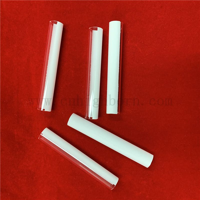 Résistance à la chaleur personnalisée à moitié recouverte de tube en verre de silice fondu en céramique