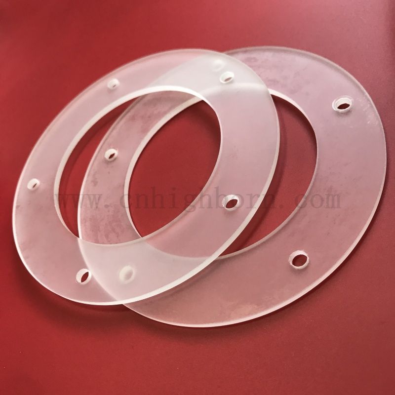 Bride en verre de quartz givré personnalisé avec trou pour chauffage 