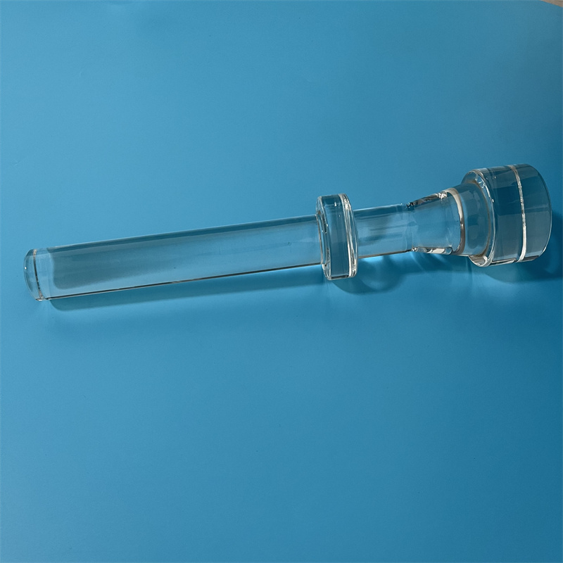 Tie à quartz en verre de silice personnalisée transparente. 