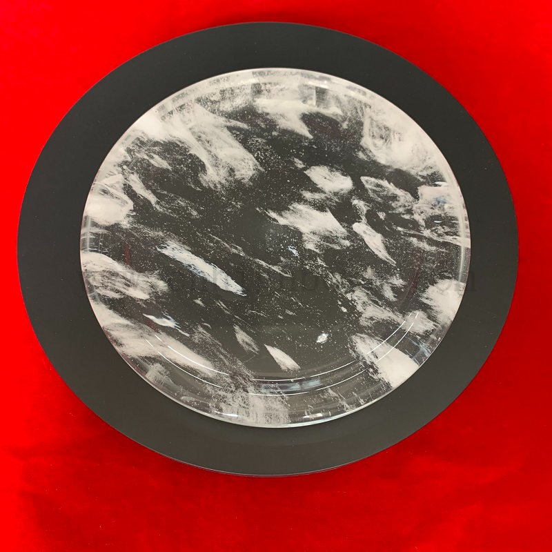 Barbecue ronde Quartz Crystal Baking Verre Plaque de quartz neige
