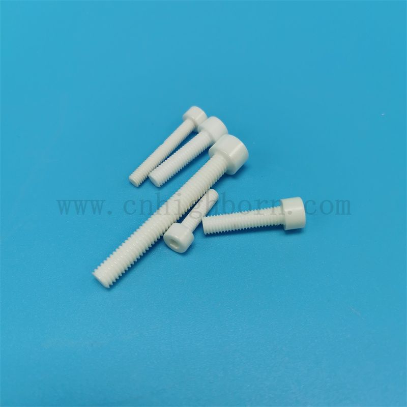 Personnalisé 95% 99% Vis en céramique d'alumine AL2O3 avec écrous