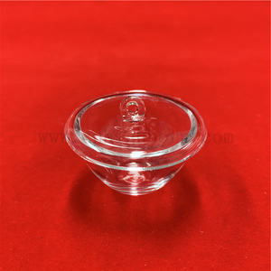 Creuset en verre de quartz de silice fondu transparent personnalisé avec couvercle