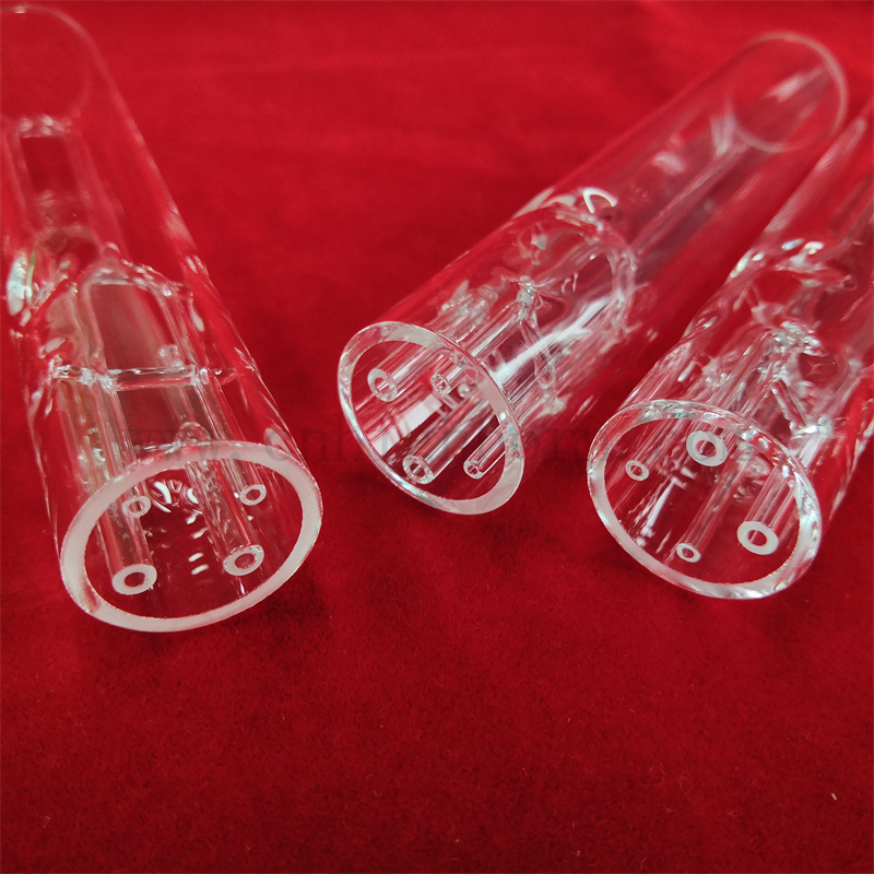 Tube en verre de quartz à la chaleur personnalisée tuyau de manche en verre de silice transparente de silice transparente