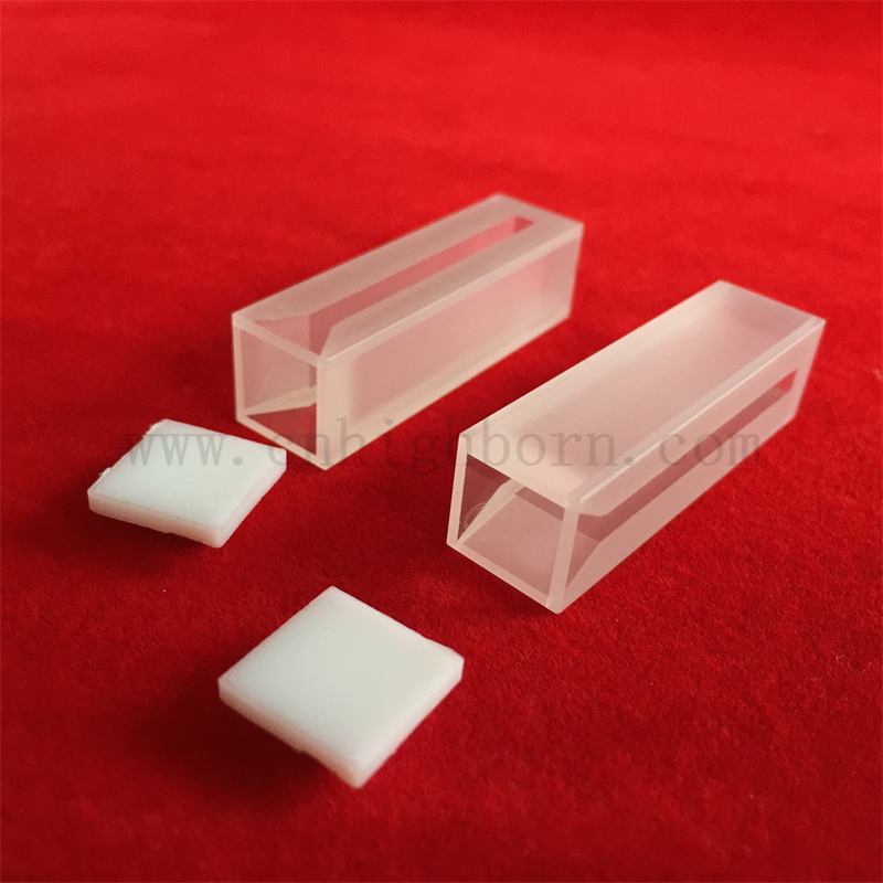Consommables en laboratoire Standard Q254 Quartz Glass Cuvette Micro Cellule avec murs et couvercle givrés