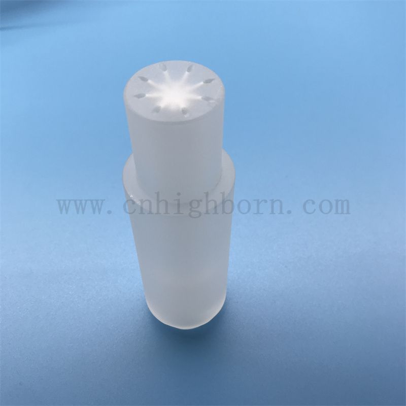 Résistance à la chaleur tube en verre de quartz personnalisé translucide avec forage laser