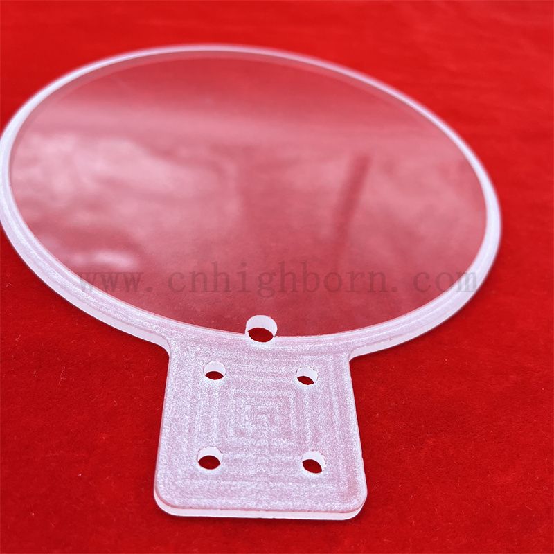 Résistance à haute température Processus profond Clear Claid Quartz Glass Wafer avec trou