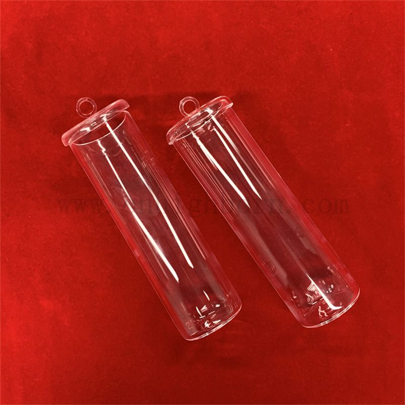 Haute pureté transparent en verre transparent inférieur plat Crictible cylindrique