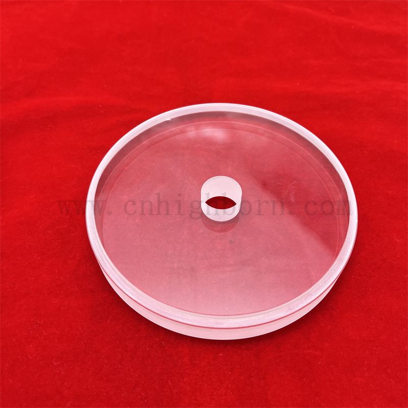 Température profonde Profondage de la plaque de verre à quartz épais à haute température avec trou