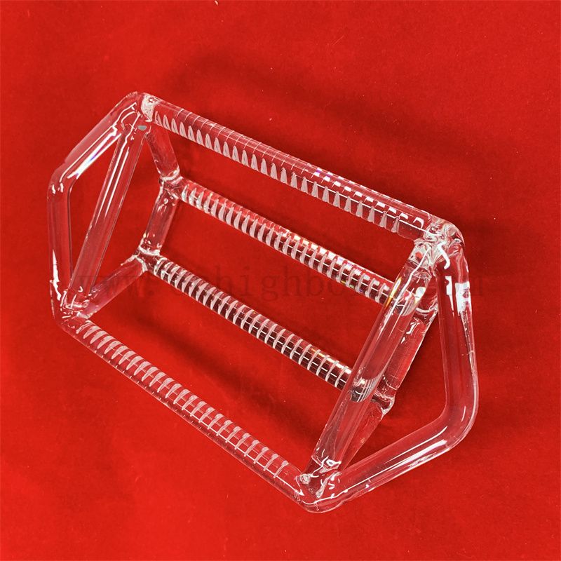  Recherche de laboratoire Clear Quartz Instrument transparent Rack Square Cylindre Cylindre Semi-conducteur Insert à fentes à fentes Porte-chaussée en verre